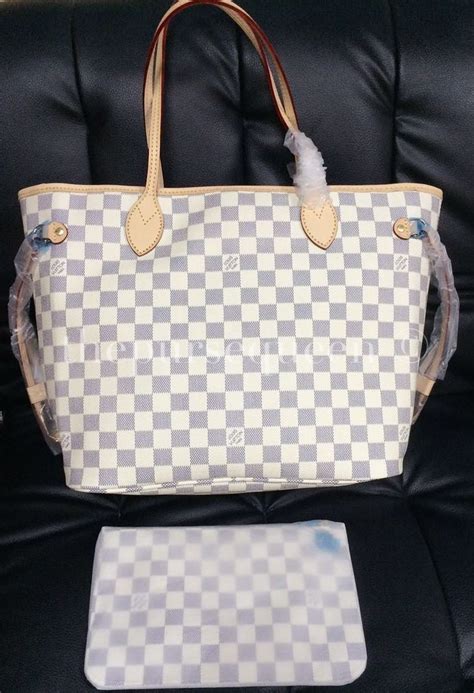 louis vuitton neverfull gm damier azur replica|checkerboard louis vuitton bag.